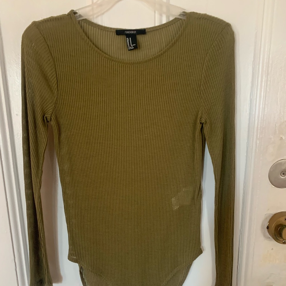 Forever 21 olive bodysuit.